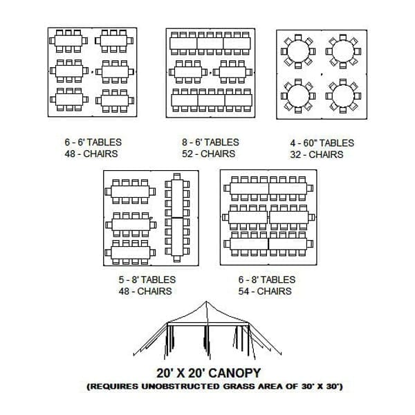 2 6' Tables, 12 Chairs, 1 10x10 Tent - Event Rental in Wayne County,  Oakland County, Washtenaw County